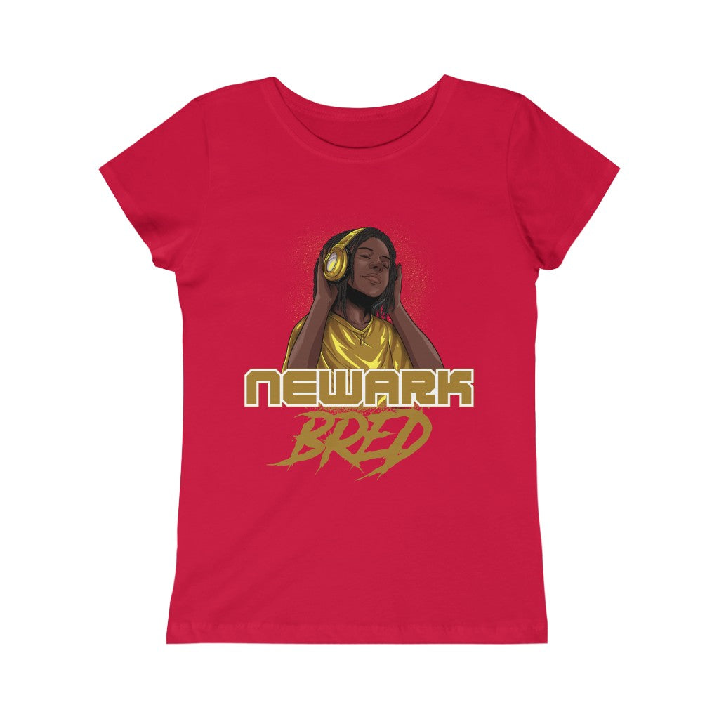 Newark Bred Black/Gold Boy Locks Girls Princess Tee