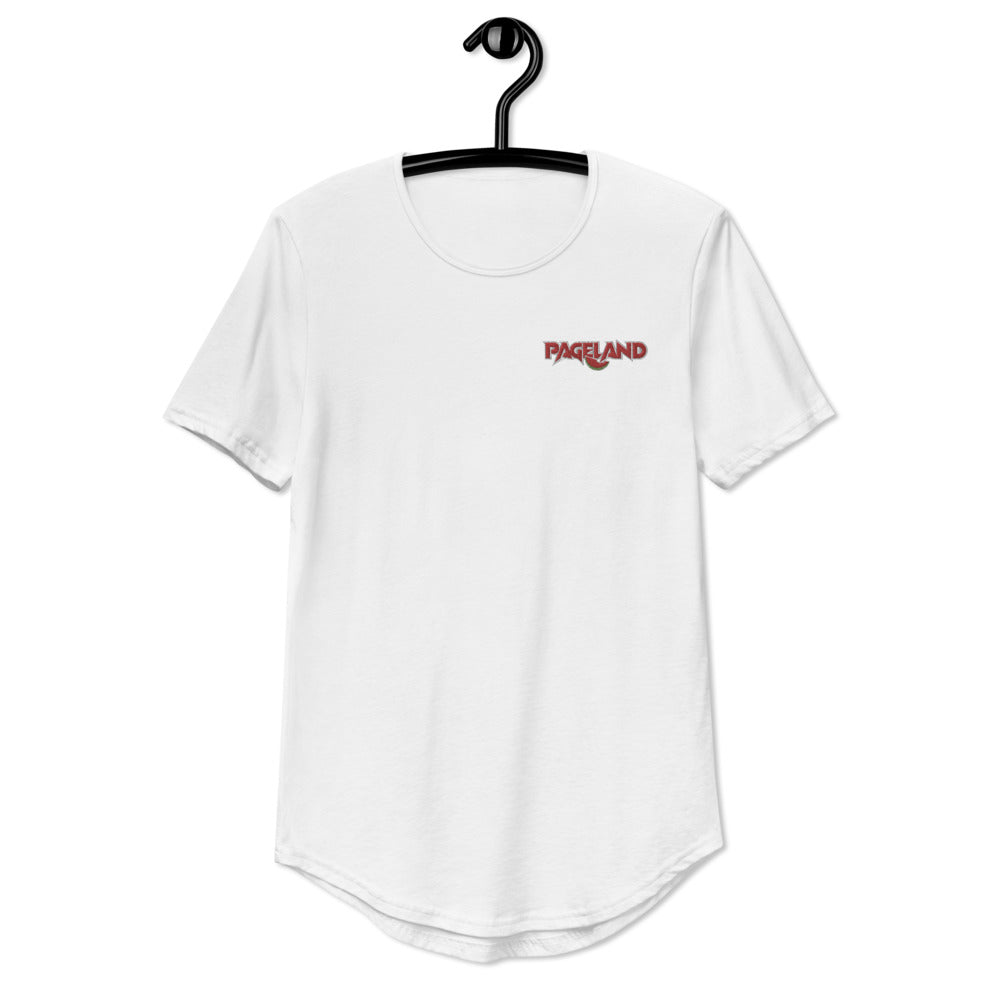 Pageland Men's Embroidered Curved Hem T-Shirt