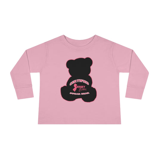 Certified Jersey Born - Black Pink Sugar Bear Toddler Long Sleeve