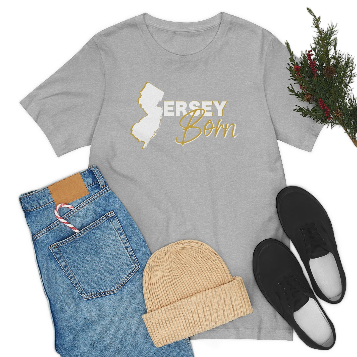 Jersey Born White Gold Scheme Tee - Unisex