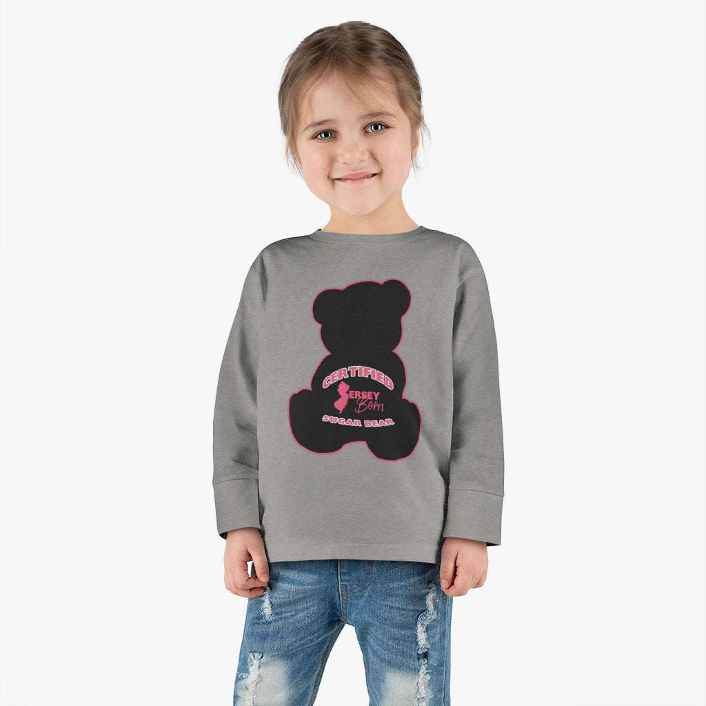 Certified Jersey Born - Black Pink Sugar Bear Toddler Long Sleeve