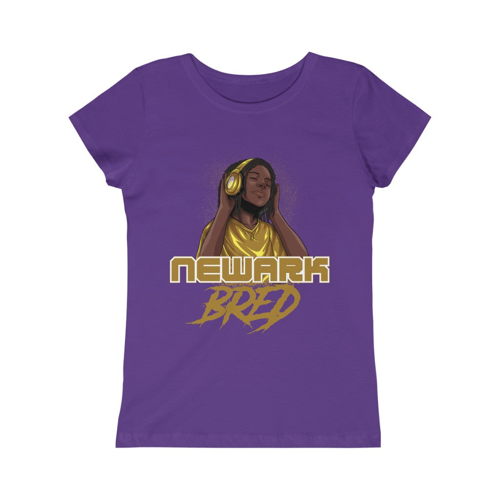 Newark Bred Black/Gold Boy Locks Girls Princess Tee