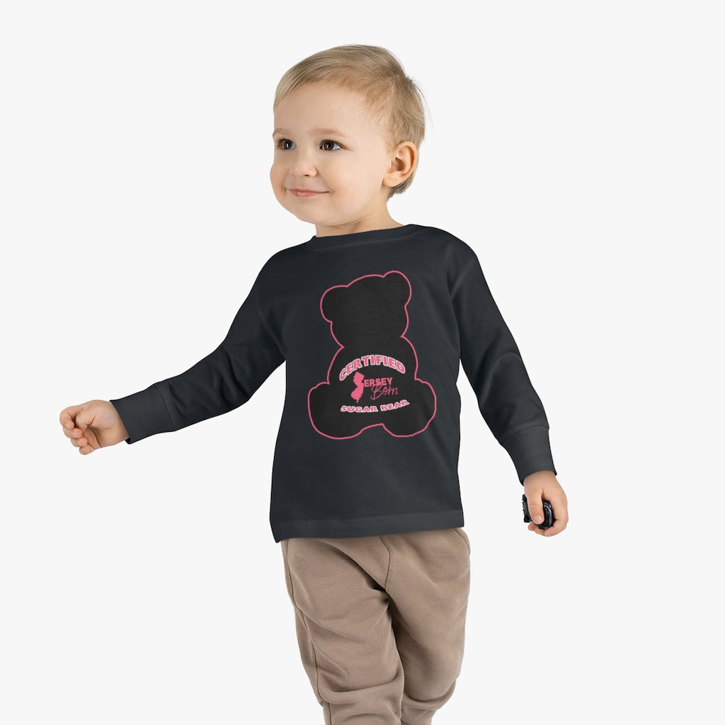 Certified Jersey Born - Black Pink Sugar Bear Toddler Long Sleeve