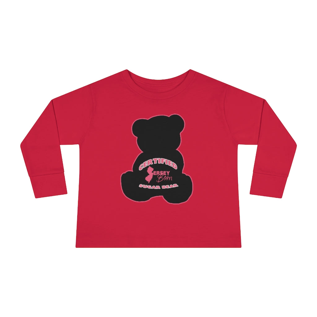 Certified Jersey Born - Black Pink Sugar Bear Toddler Long Sleeve