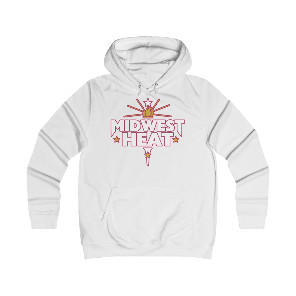 Midwest Heat -  White Red Girlie College Hoodie