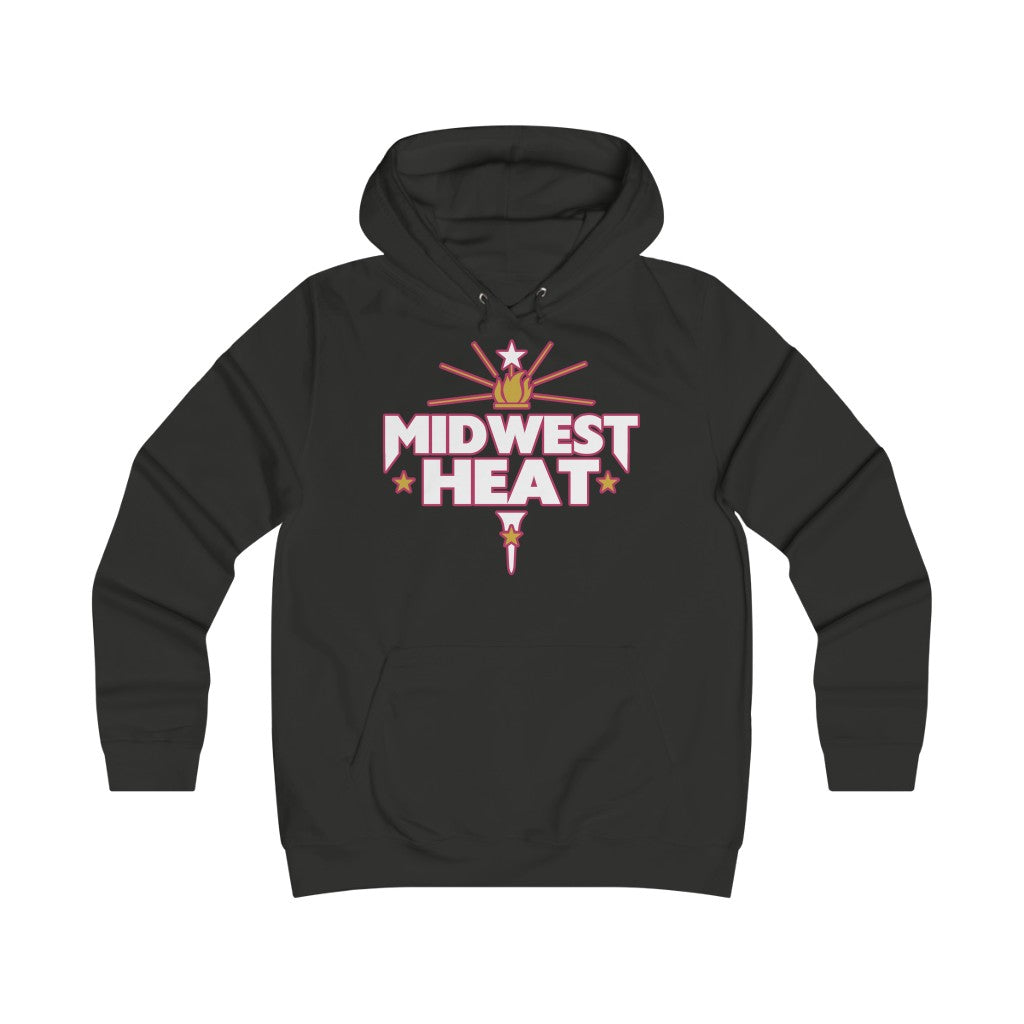 Midwest Heat -  White Red Girlie College Hoodie