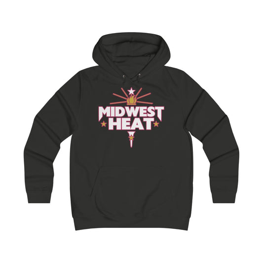 Midwest Heat -  White Red Girlie College Hoodie