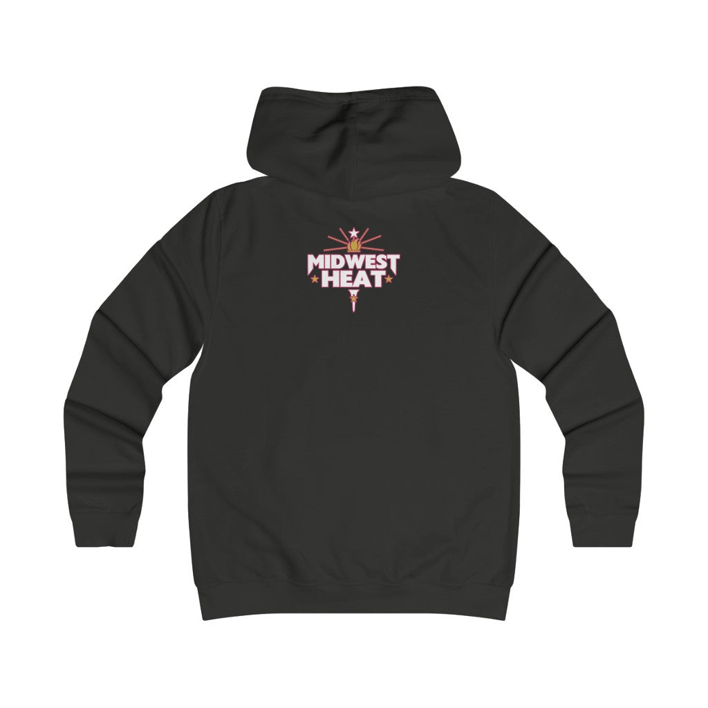 Midwest Heat -  White Red Girlie College Hoodie