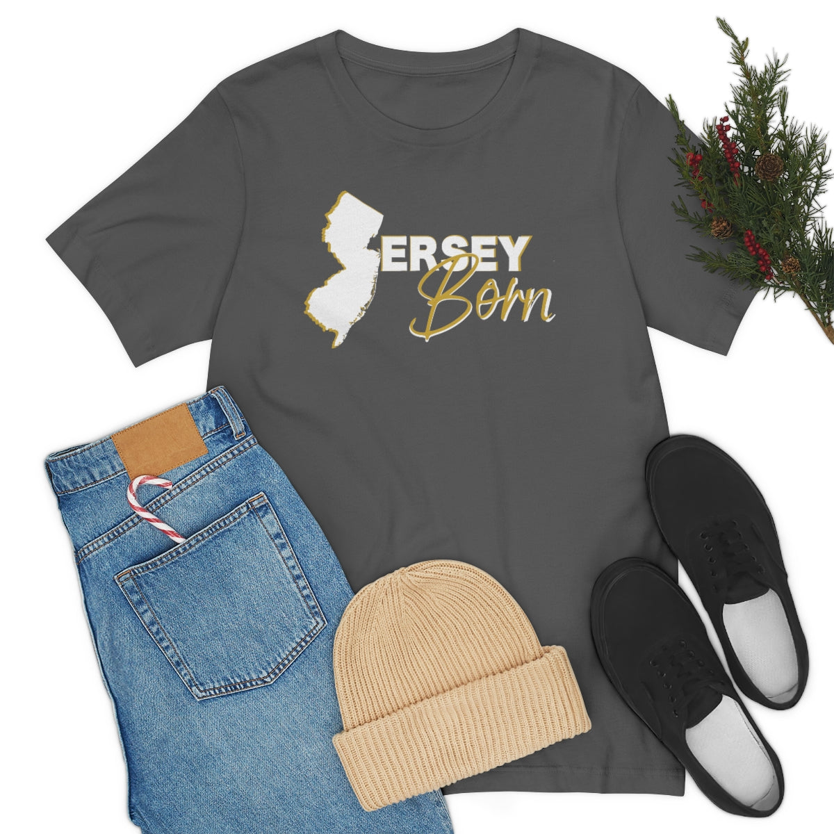 Jersey Born White Gold Scheme Tee - Unisex