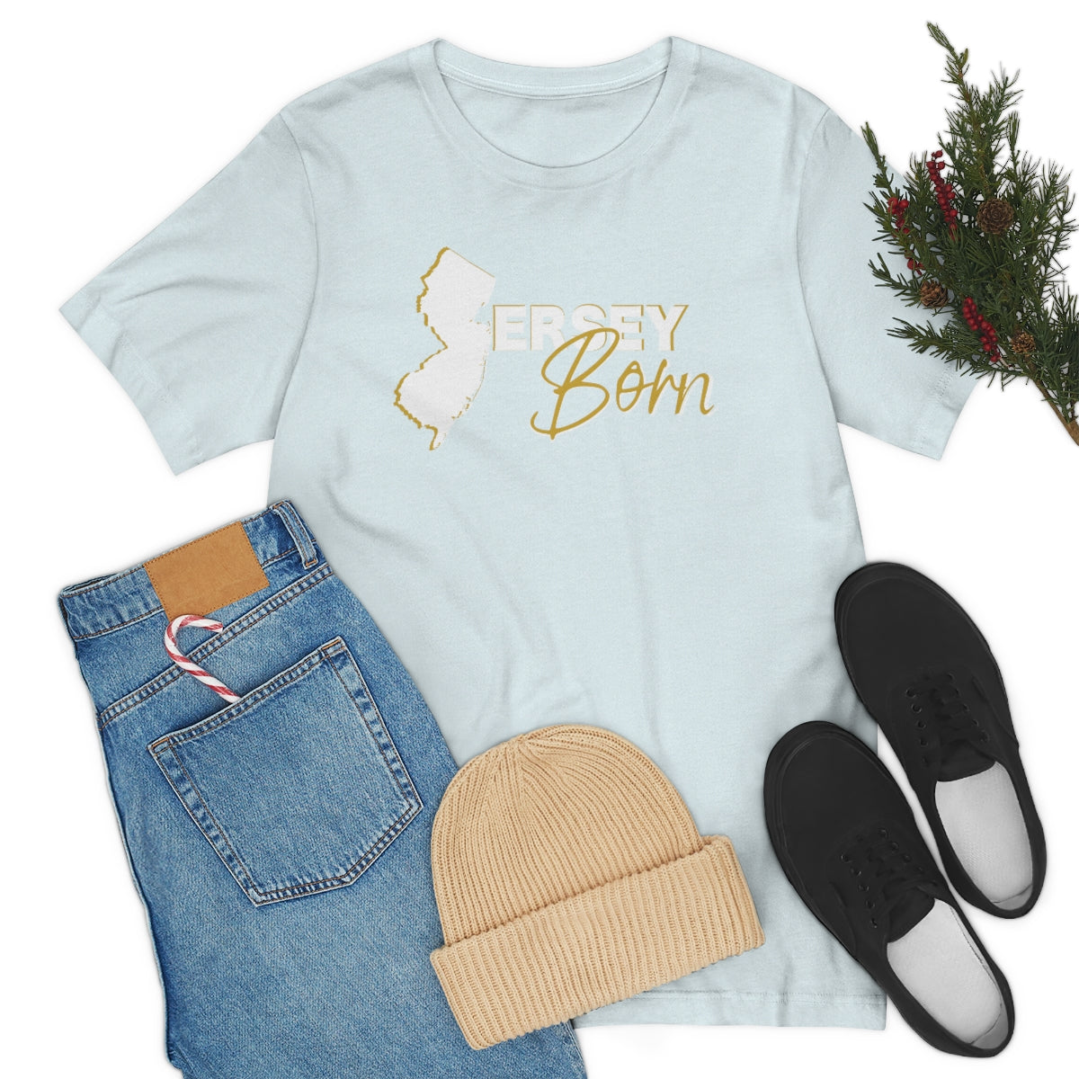 Jersey Born White Gold Scheme Tee - Unisex