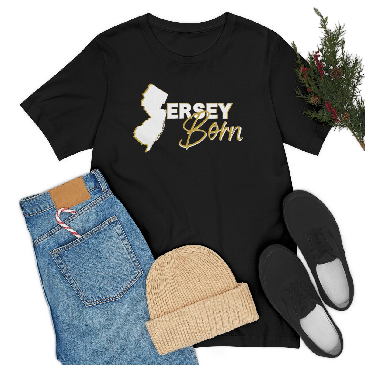 Jersey Born White Gold Scheme Tee - Unisex