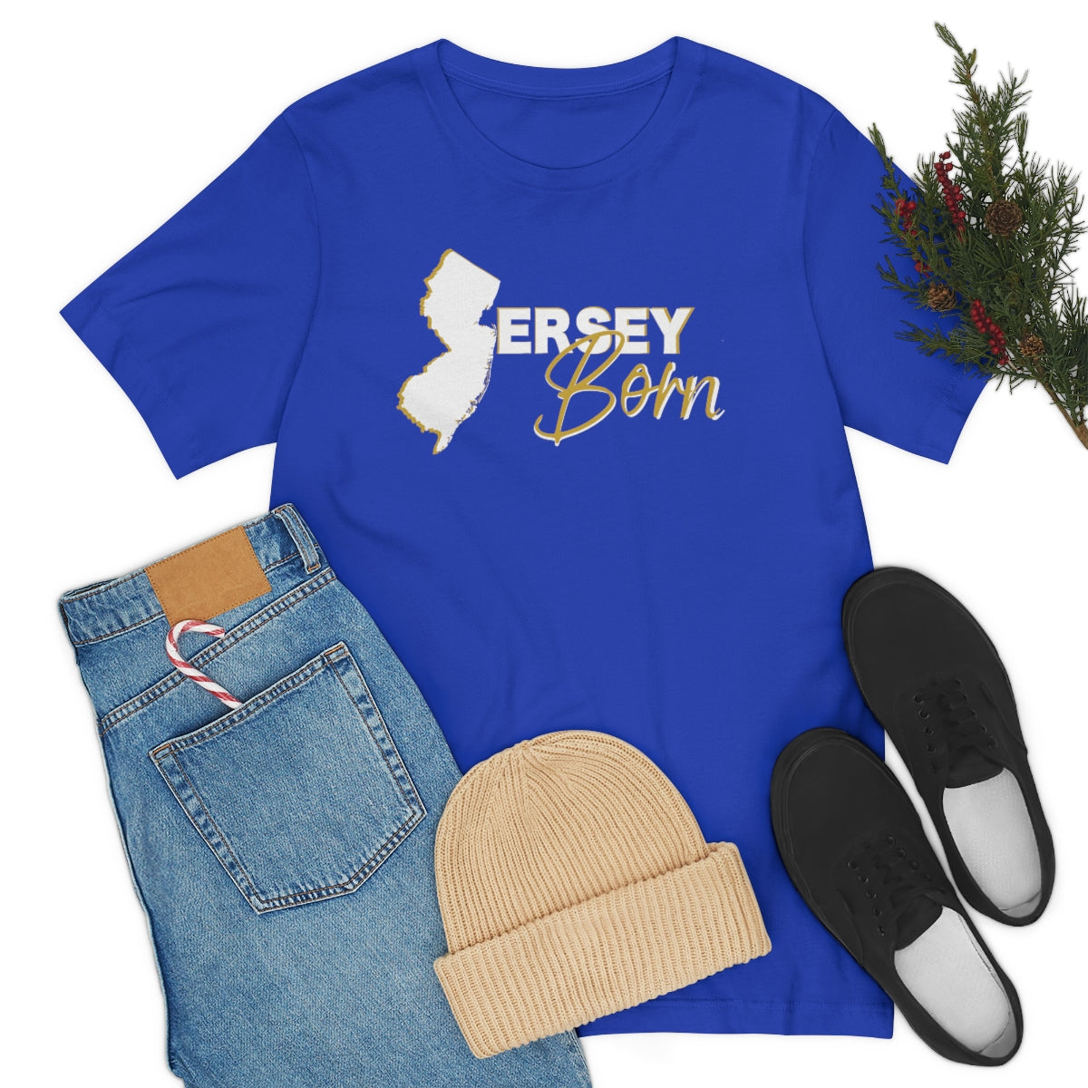 Jersey Born White Gold Scheme Tee - Unisex