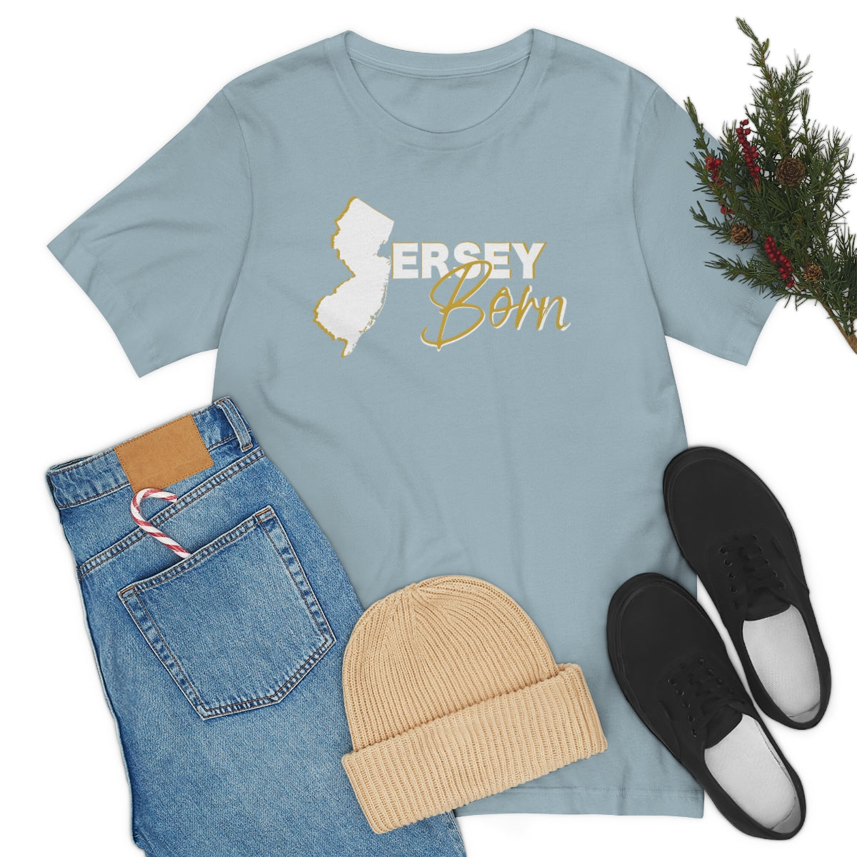 Jersey Born White Gold Scheme Tee - Unisex