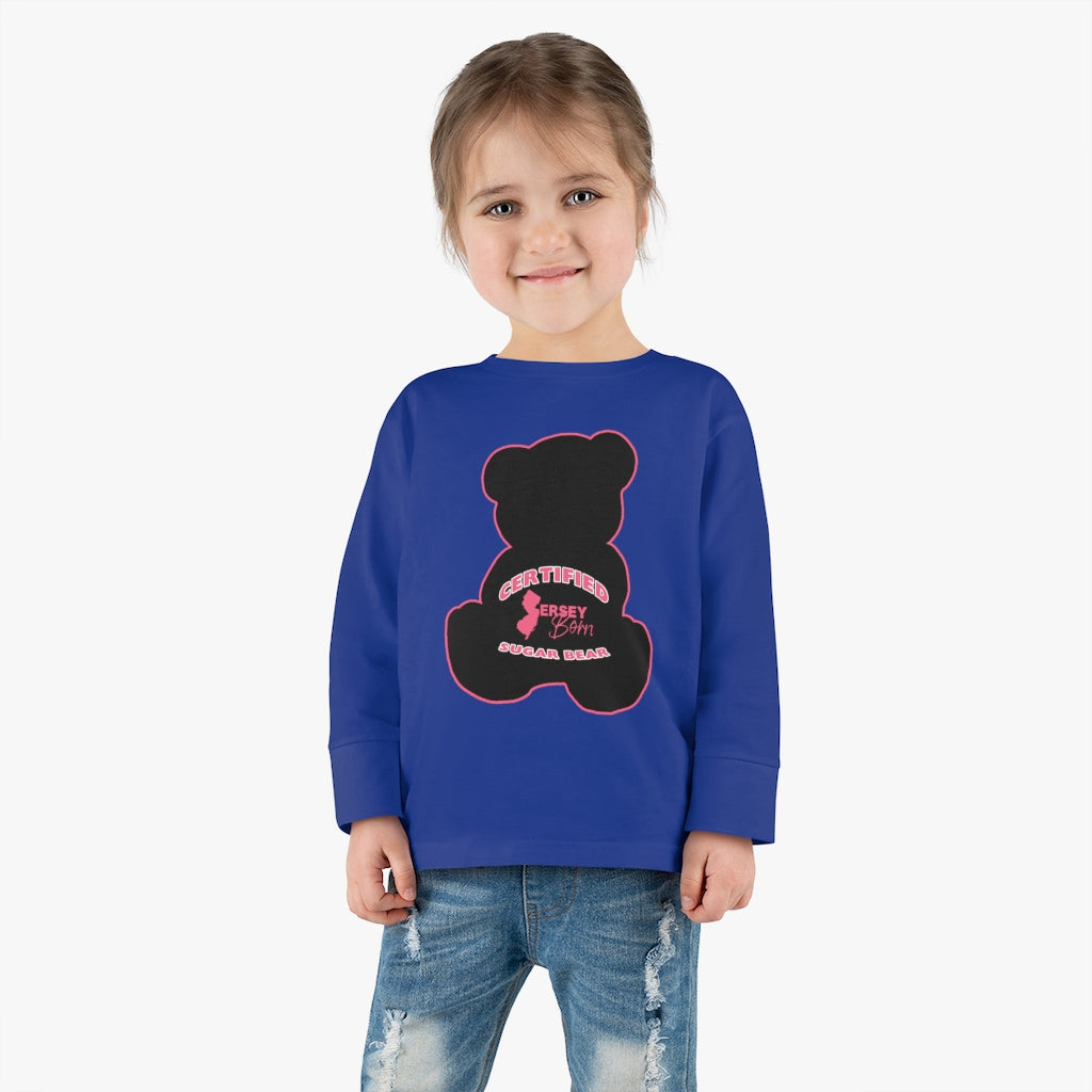 Certified Jersey Born - Black Pink Sugar Bear Toddler Long Sleeve