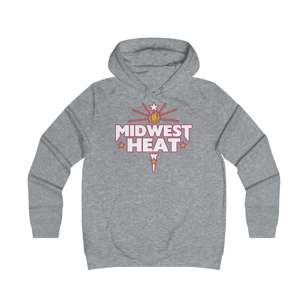 Midwest Heat -  White Red Girlie College Hoodie