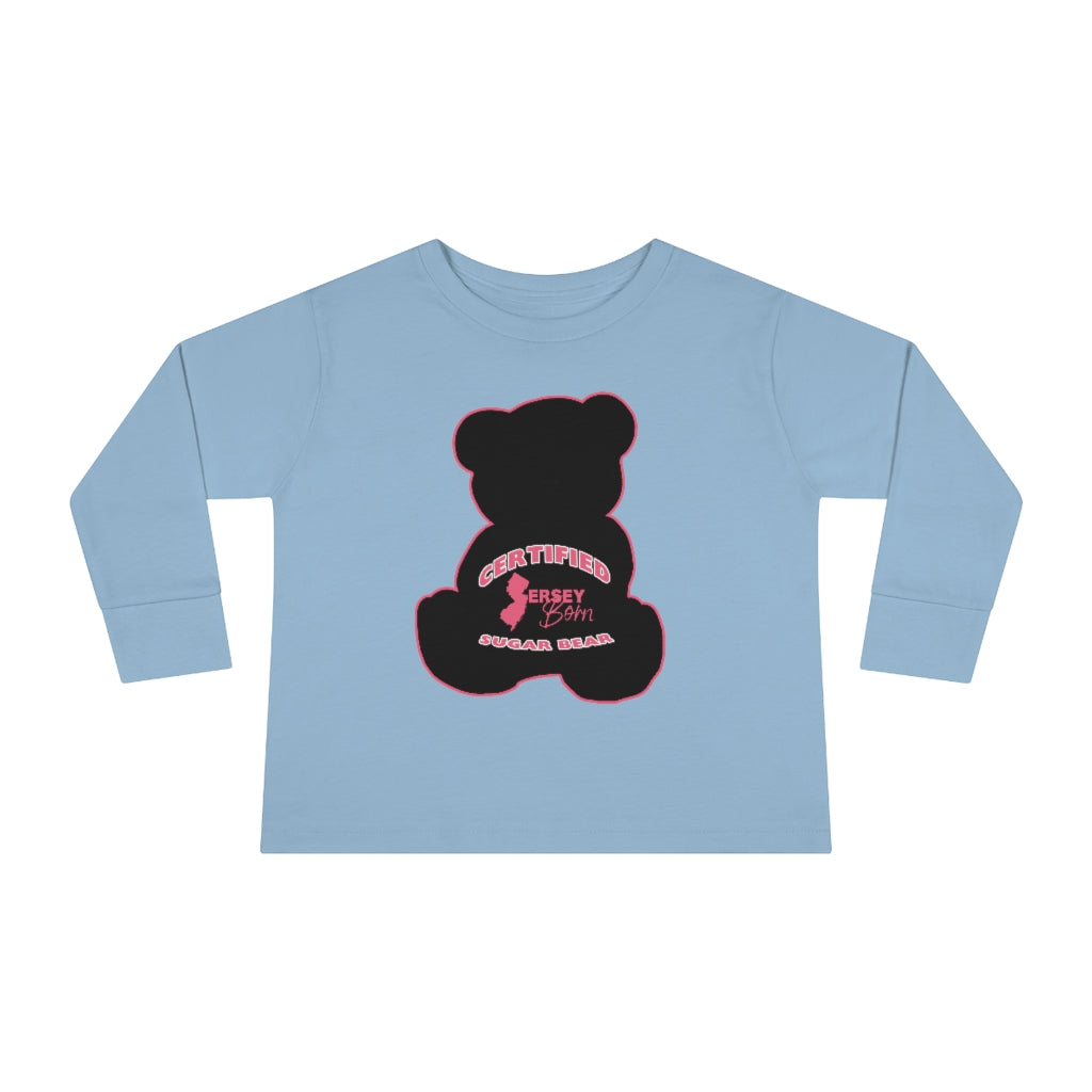 Certified Jersey Born - Black Pink Sugar Bear Toddler Long Sleeve