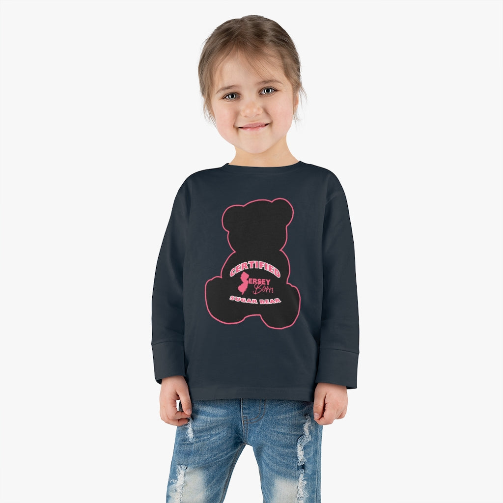 Certified Jersey Born - Black Pink Sugar Bear Toddler Long Sleeve