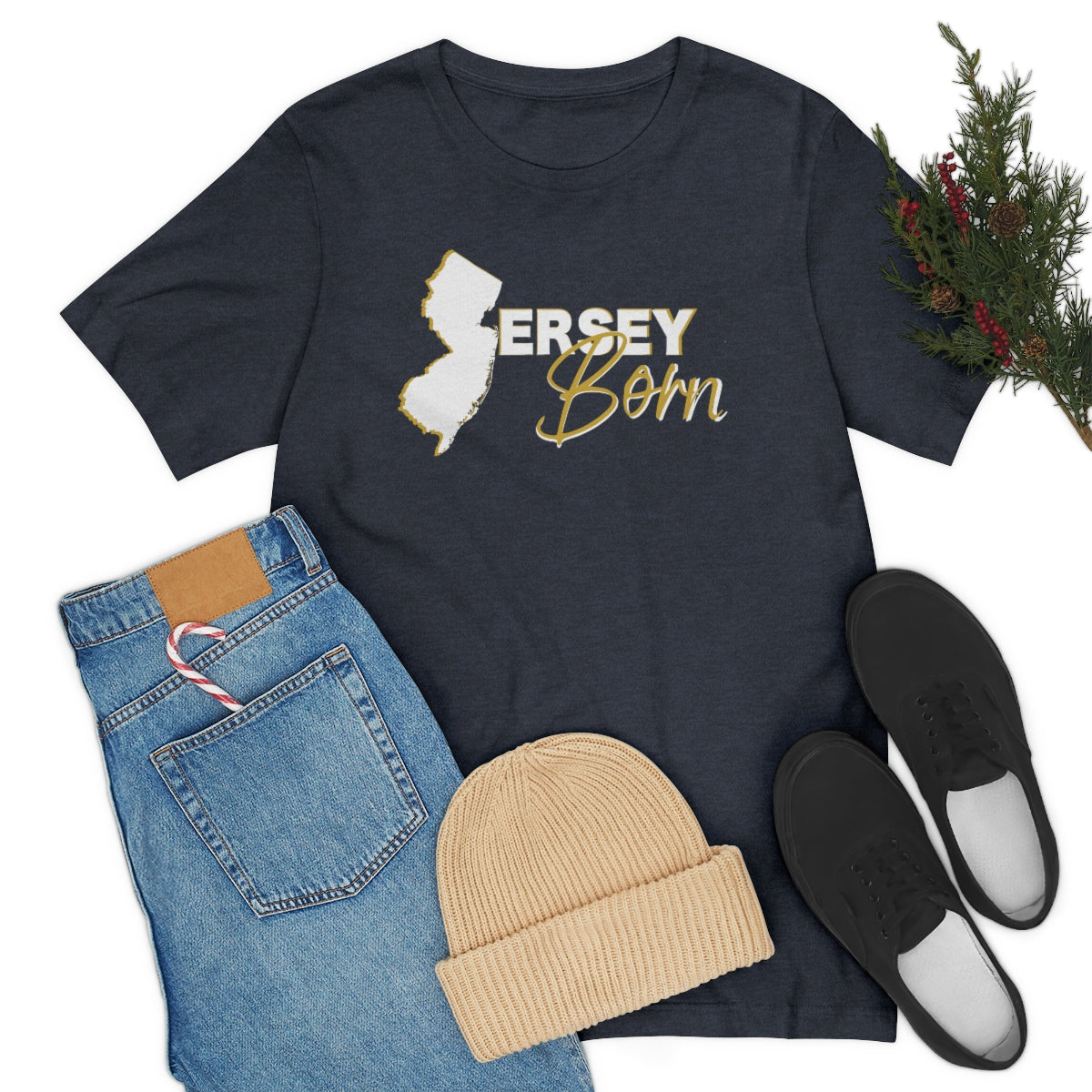 Jersey Born White Gold Scheme Tee - Unisex