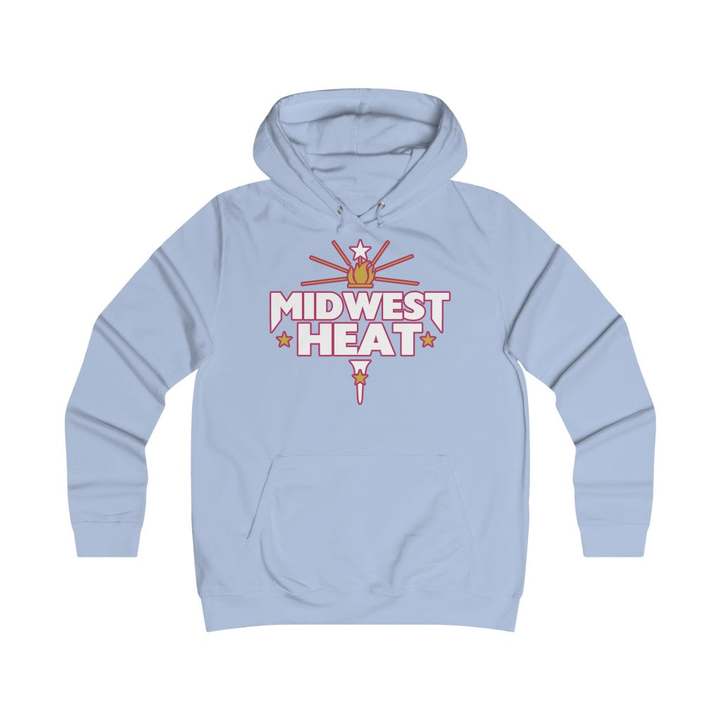 Midwest Heat -  White Red Girlie College Hoodie