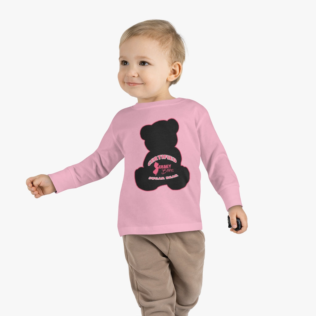 Certified Jersey Born - Black Pink Sugar Bear Toddler Long Sleeve