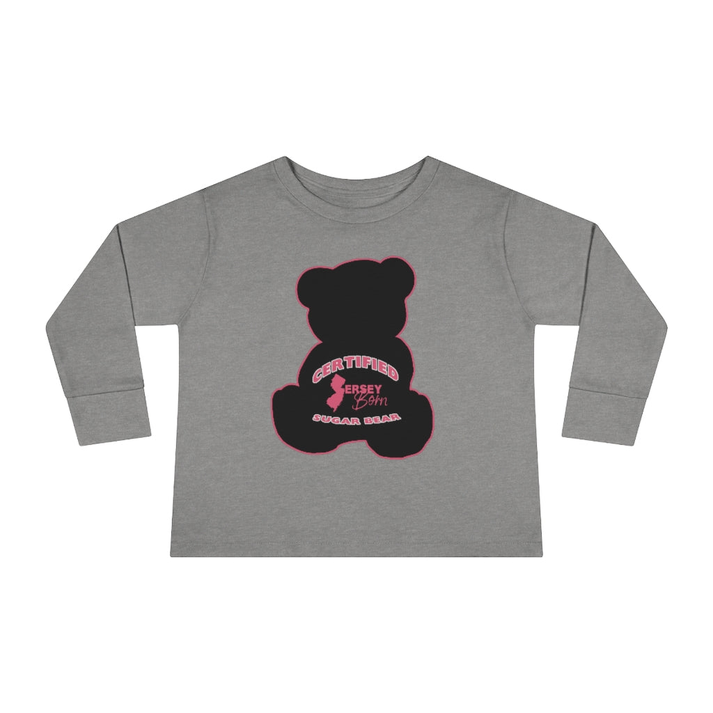 Certified Jersey Born - Black Pink Sugar Bear Toddler Long Sleeve