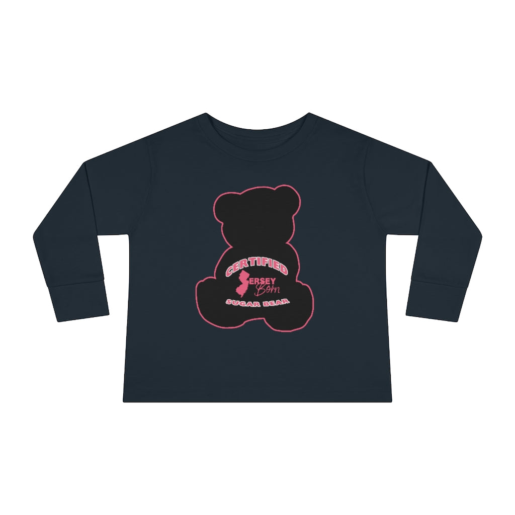 Certified Jersey Born - Black Pink Sugar Bear Toddler Long Sleeve