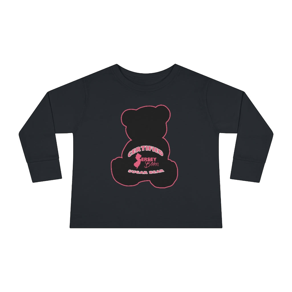 Certified Jersey Born - Black Pink Sugar Bear Toddler Long Sleeve