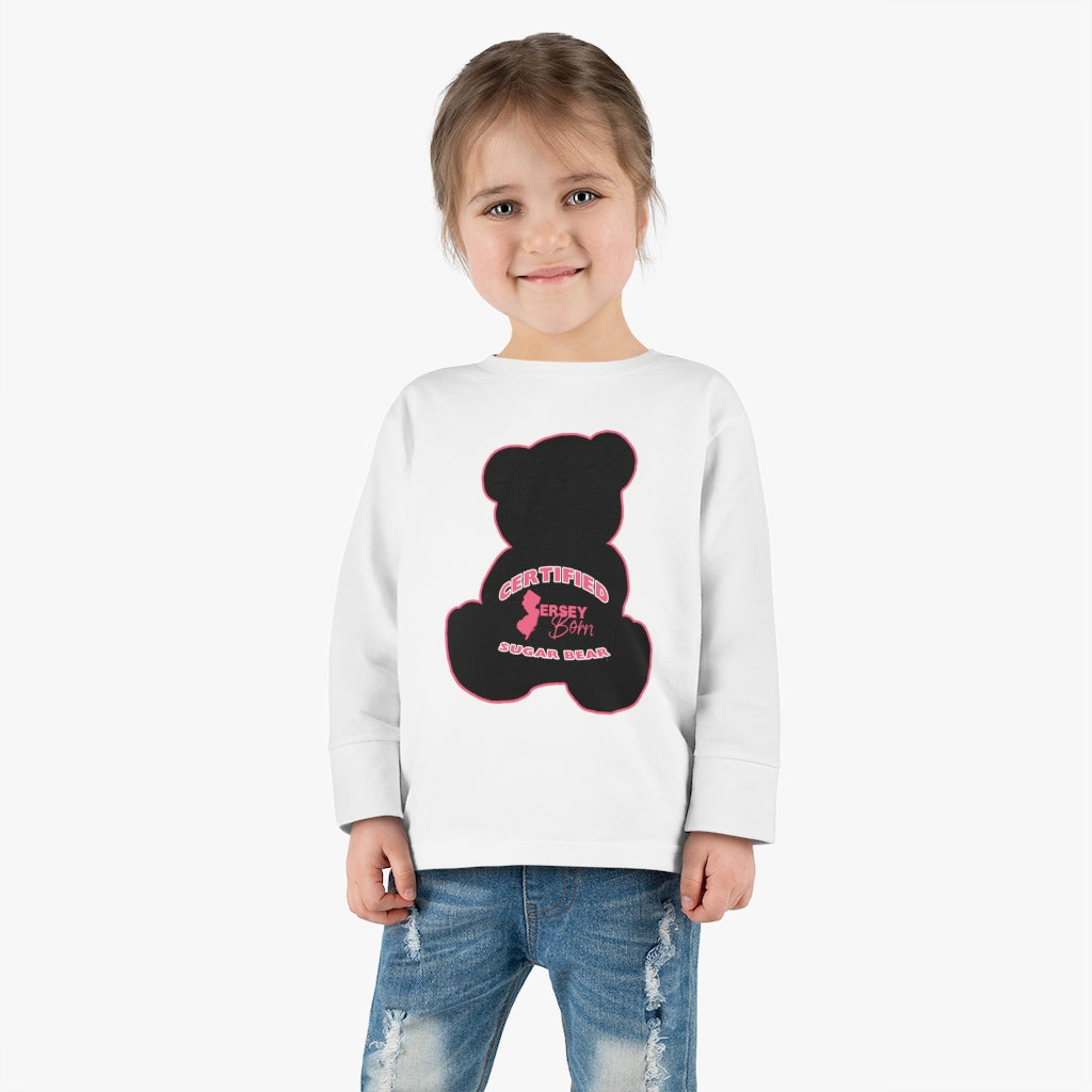 Certified Jersey Born - Black Pink Sugar Bear Toddler Long Sleeve