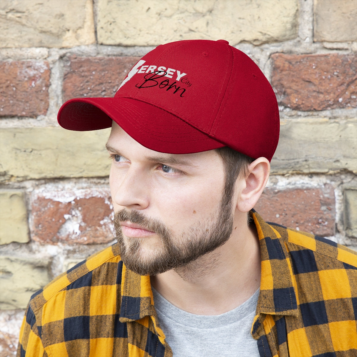 Jersey City Born - White Black Trim Twill Hat
