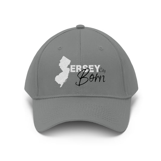 Jersey City Born - White Black Trim Twill Hat