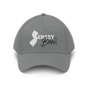 Open image in slideshow, Jersey City Born - White Black Trim Twill Hat
