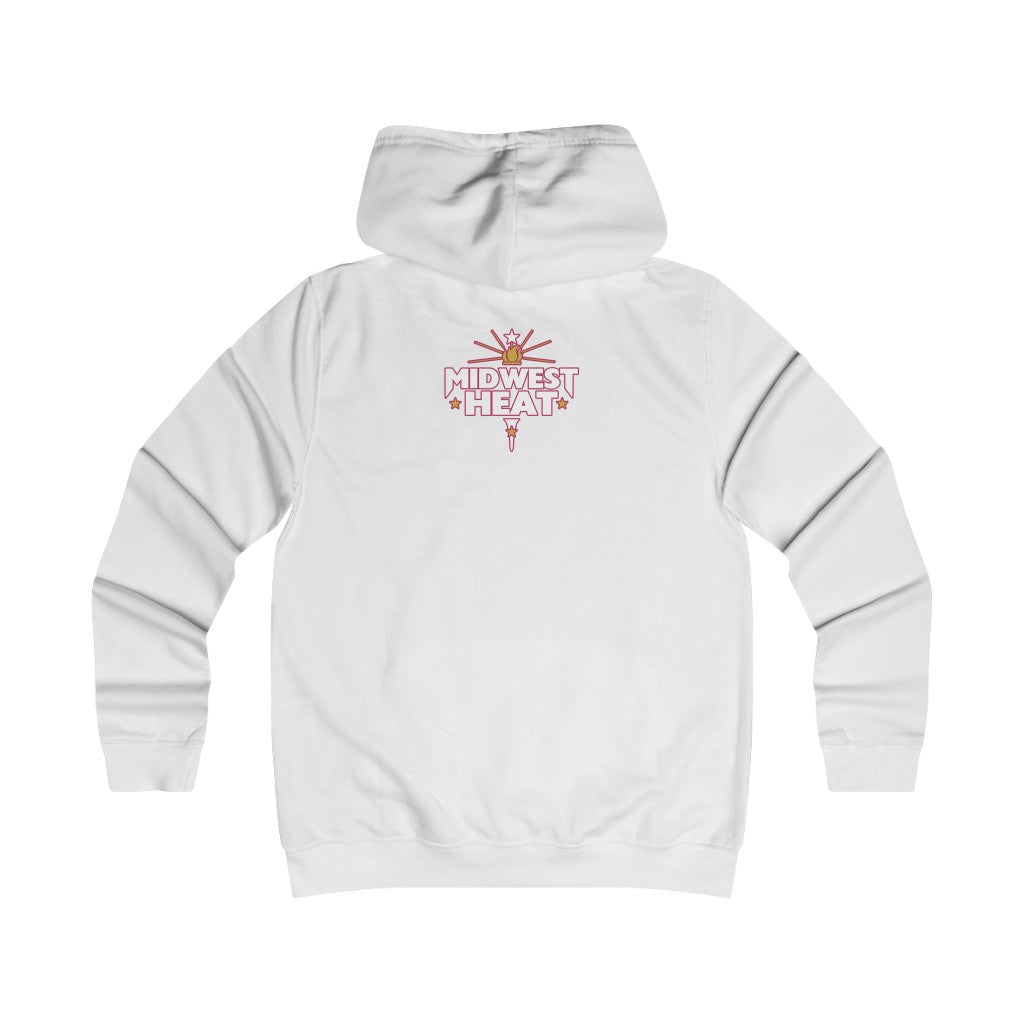 Midwest Heat -  White Red Girlie College Hoodie