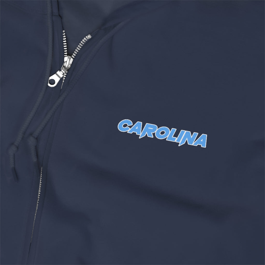 Carolina - Sky Blue Embroidered Unisex Zip Up Hoodie