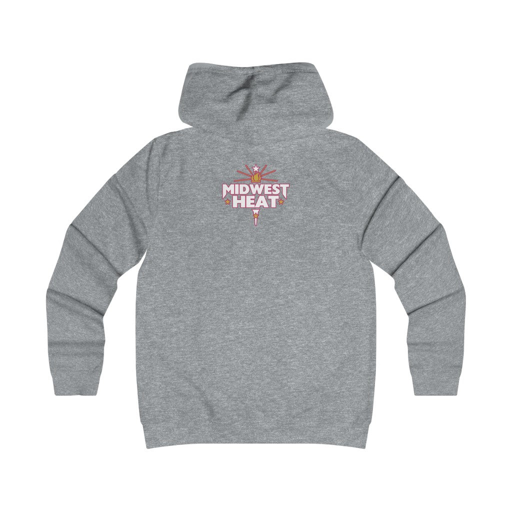 Midwest Heat -  White Red Girlie College Hoodie