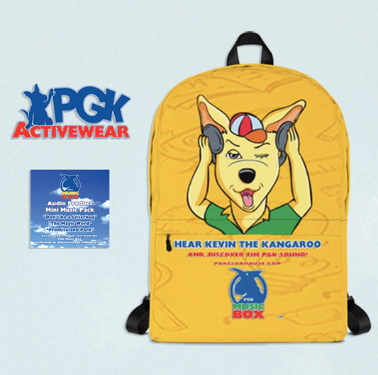 Promiseland Park's Kevin the Kangaroo Yellow Print Audio Backpack