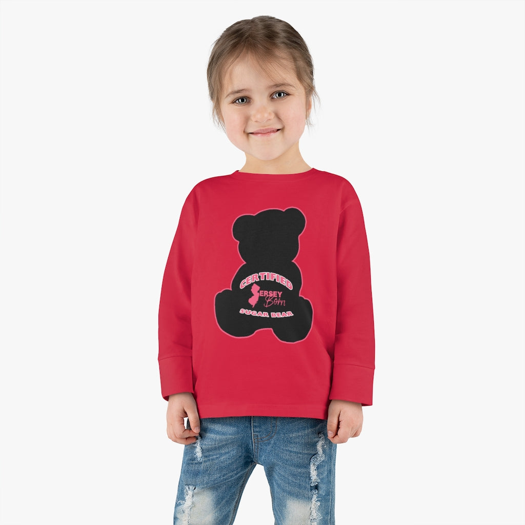 Certified Jersey Born - Black Pink Sugar Bear Toddler Long Sleeve