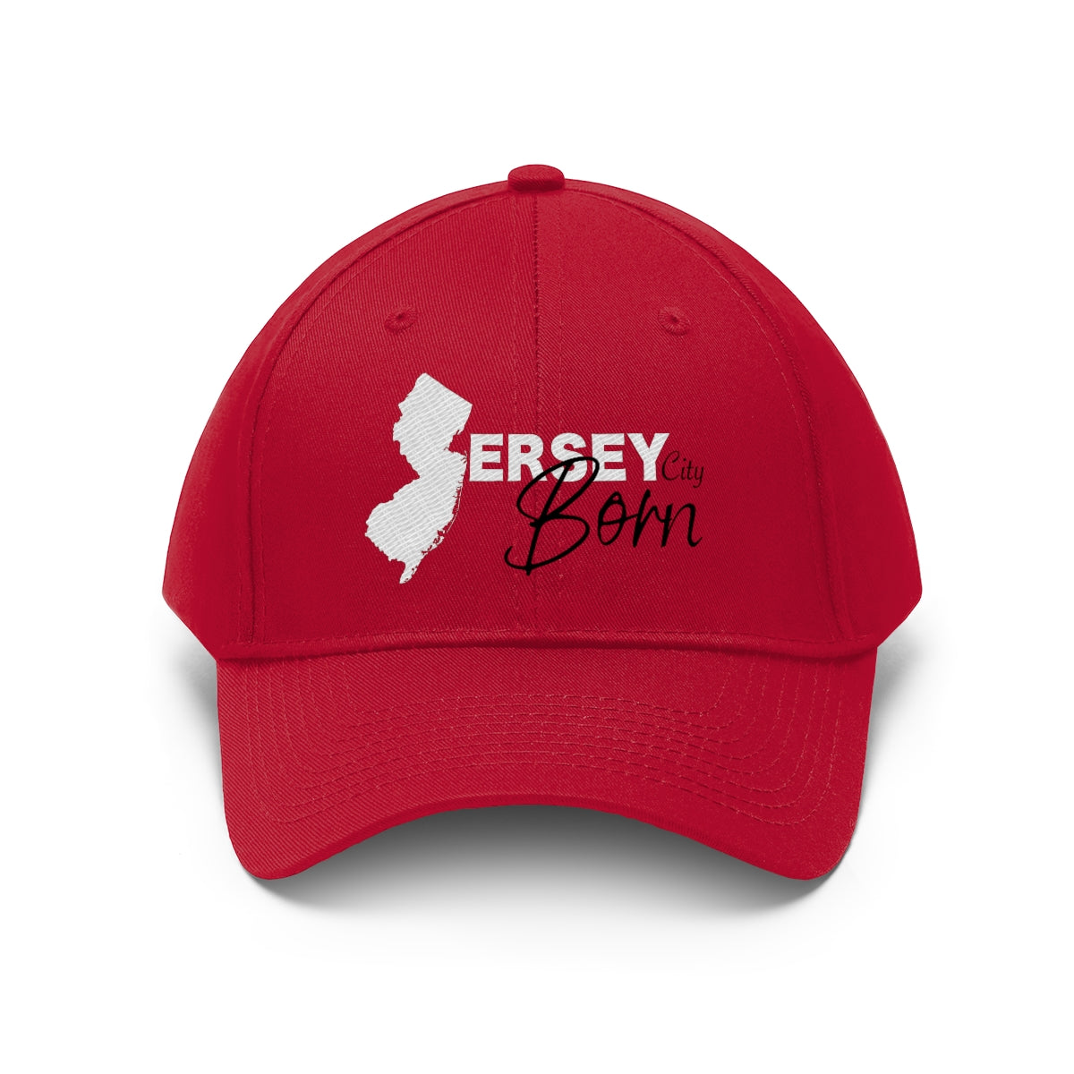 Jersey City Born - White Black Trim Twill Hat