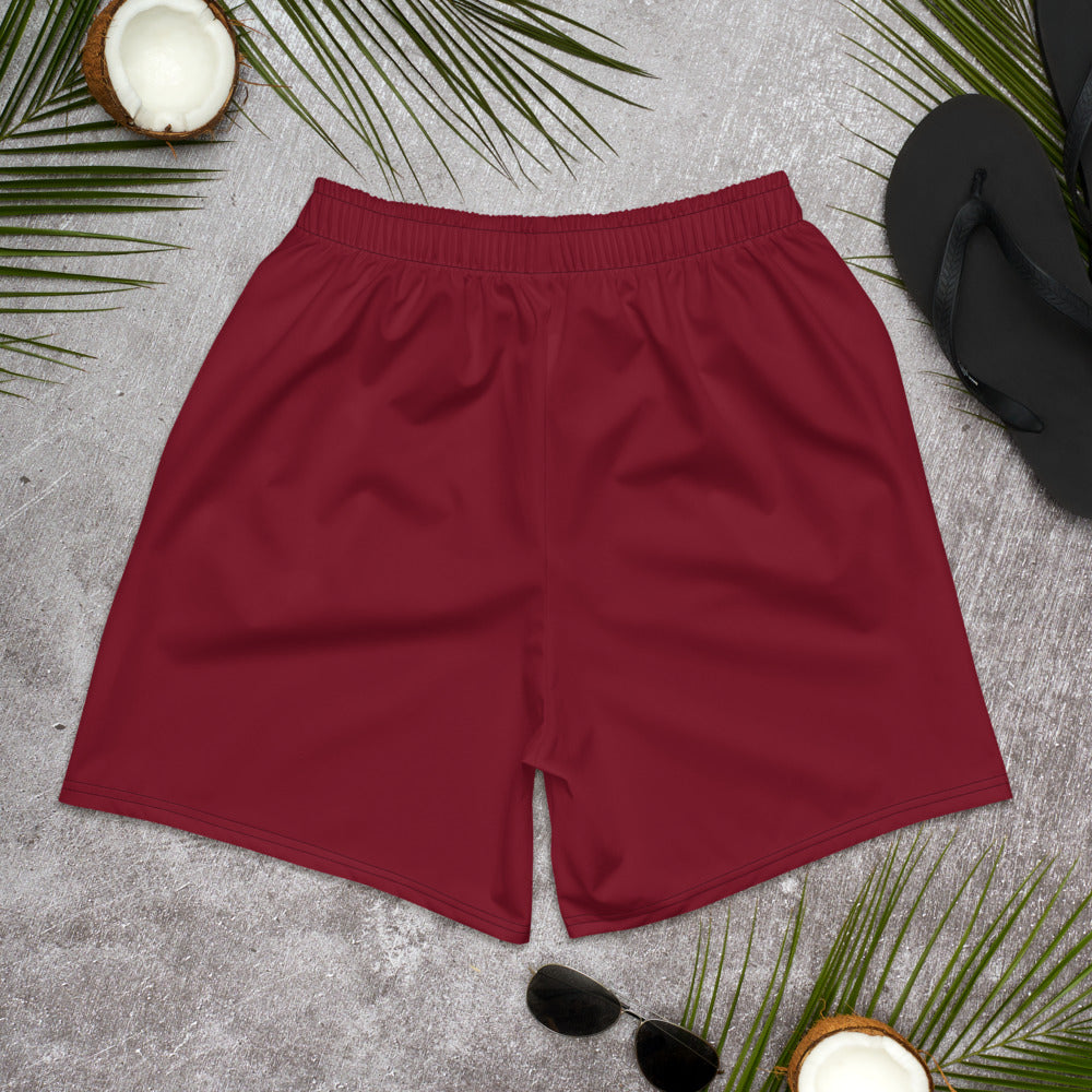 Jersey City Born - Burgundy Gold Scheme Men's Athletic Long Shorts