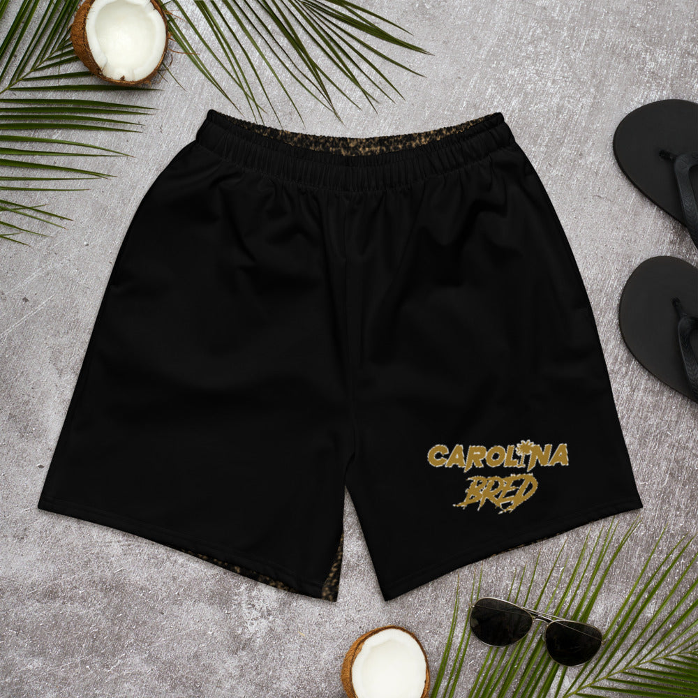 Carolina Bred Gold Trim Men's Athletic Long Shorts