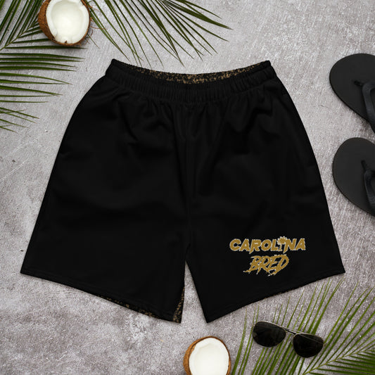Carolina Bred Gold Trim Men's Athletic Long Shorts