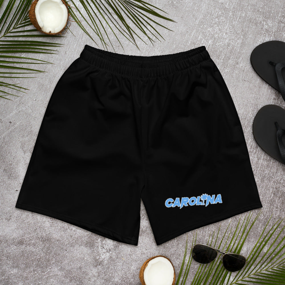 Carolina Black Blue Scheme Men's Athletic Long Shorts