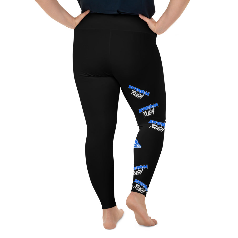 Jefferson Tough - Black All-Over Print Plus Size Leggings