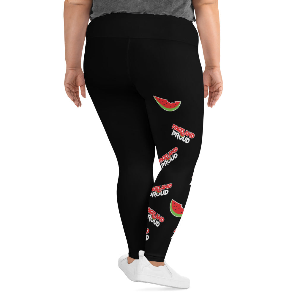 Pageland Proud - All-Over Print Plus Size Black Leggings
