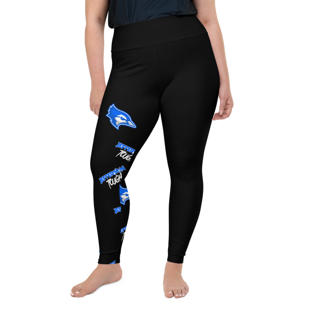 Jefferson Tough - Black All-Over Print Plus Size Leggings