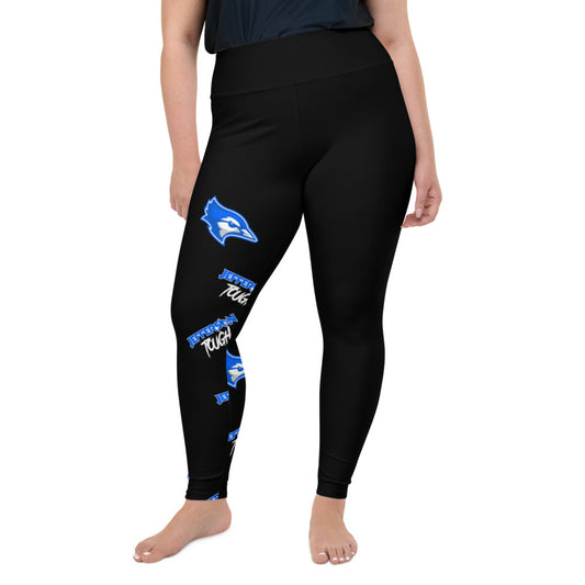 Jefferson Tough - Black All-Over Print Plus Size Leggings