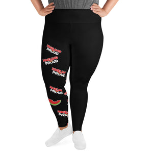 Open image in slideshow, Pageland Proud - All-Over Print Plus Size Black Leggings
