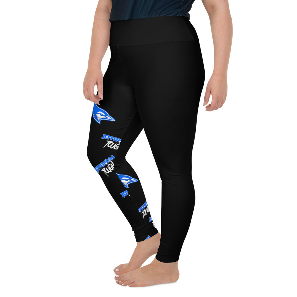 Jefferson Tough - Black All-Over Print Plus Size Leggings