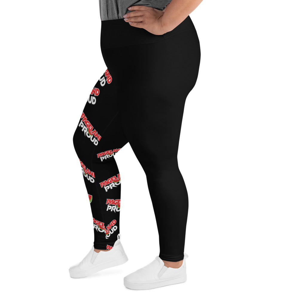 Pageland Proud - All-Over Print Plus Size Black Leggings