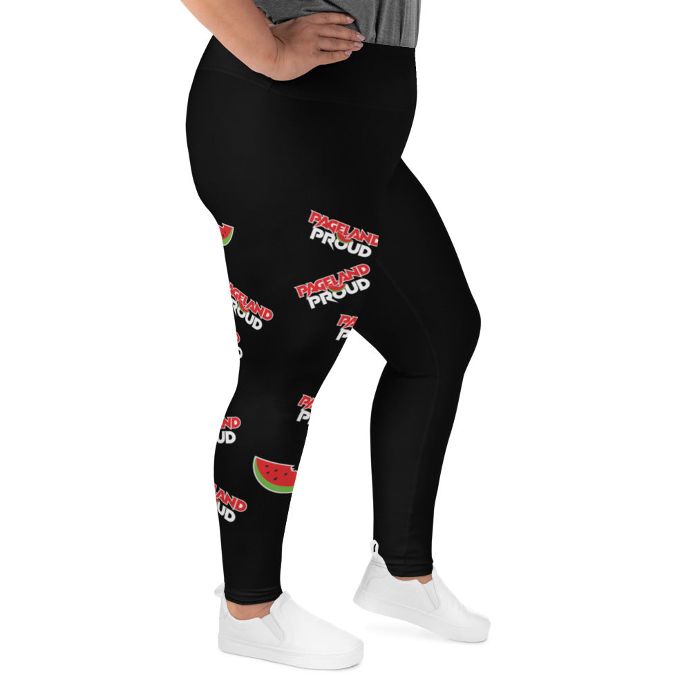 Pageland Proud - All-Over Print Plus Size Black Leggings