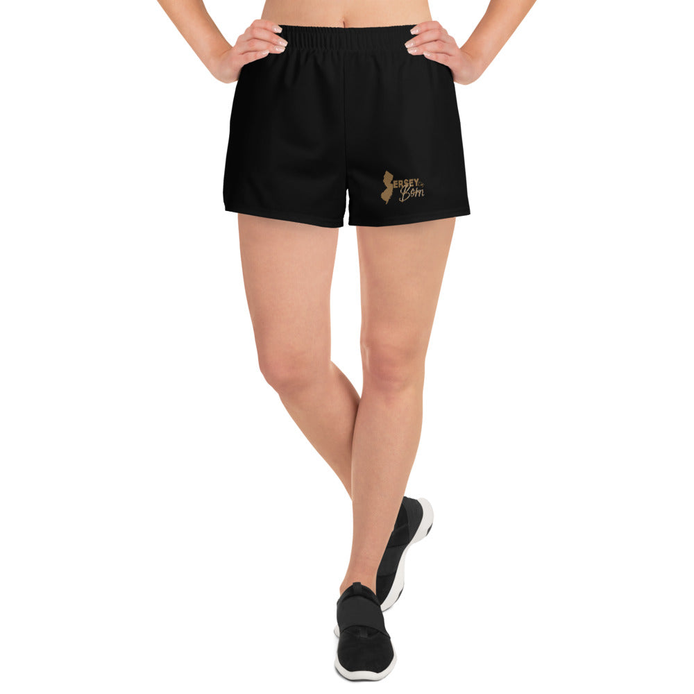 Jersey City Born - Black Gold Trim Women's Athletic Short